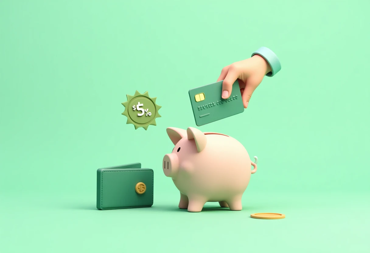 Ilustrasi kartu kredit dan cashback