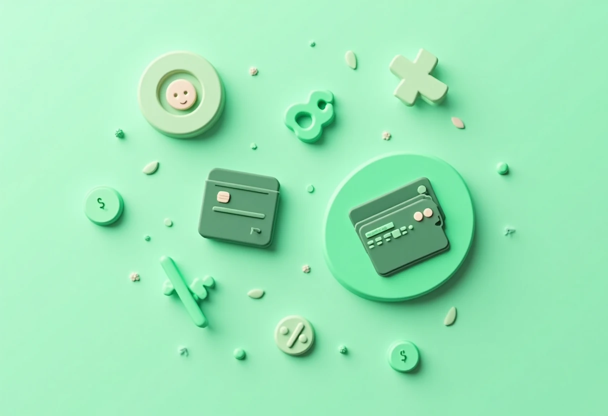Wallet with credit cards and cashback icons