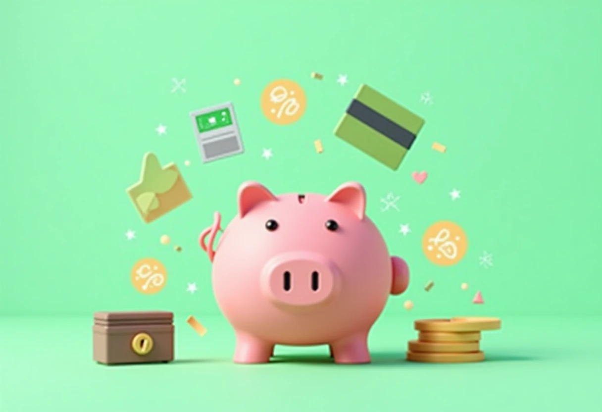 Illustration of cashback savings concept