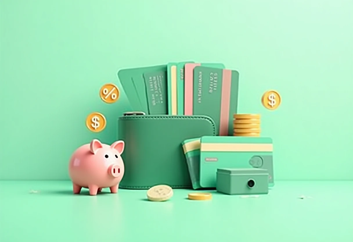 Credit cards with cashback icons