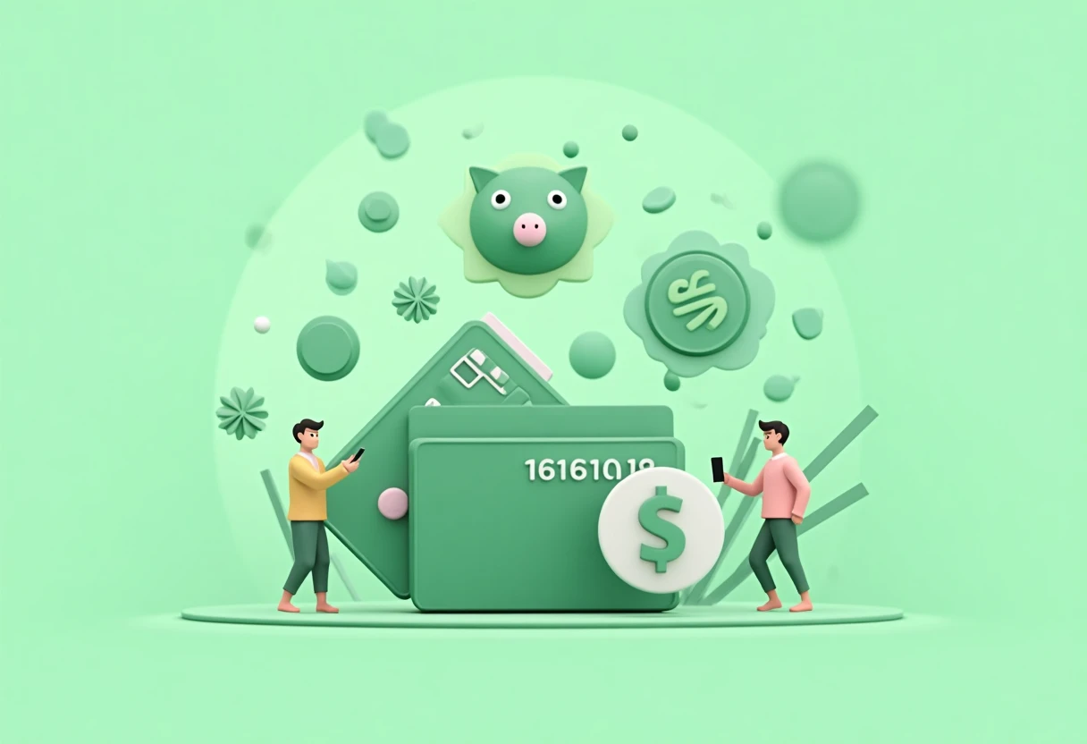 Credit cards with cashback symbols