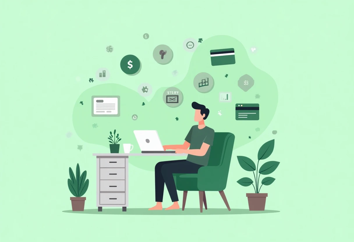 Freelancer reviewing credit card options