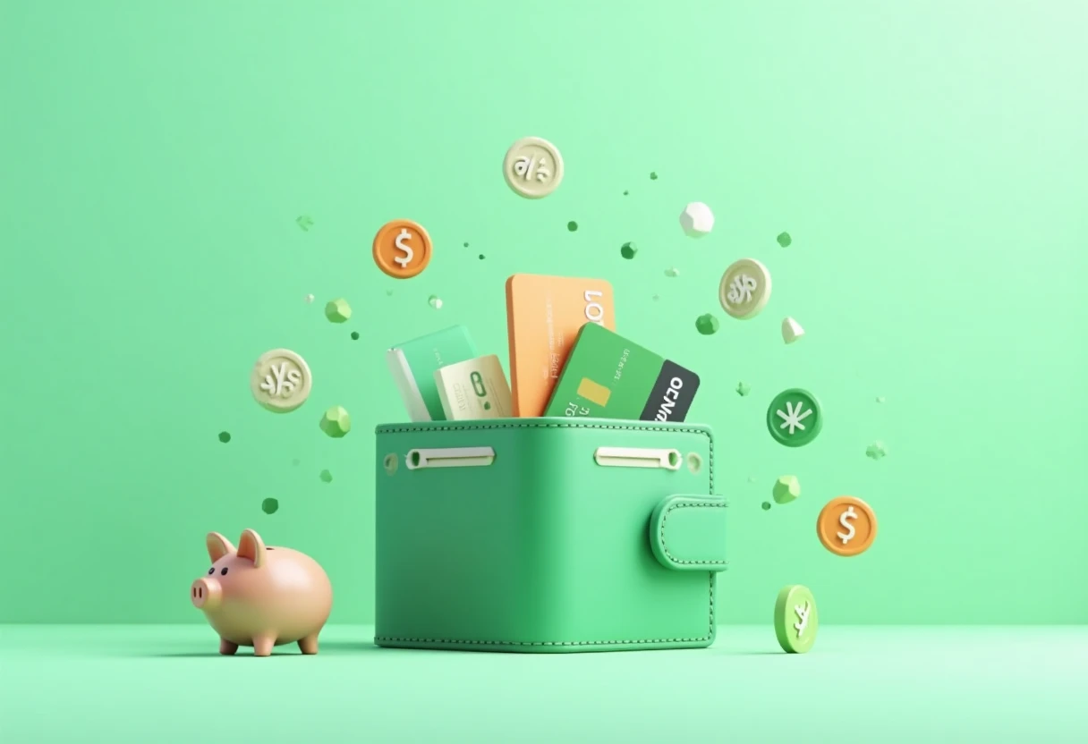 Illustration de cartes de crédit et cashback
