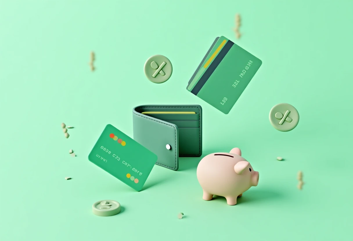 Illustration of credit card rewards concept