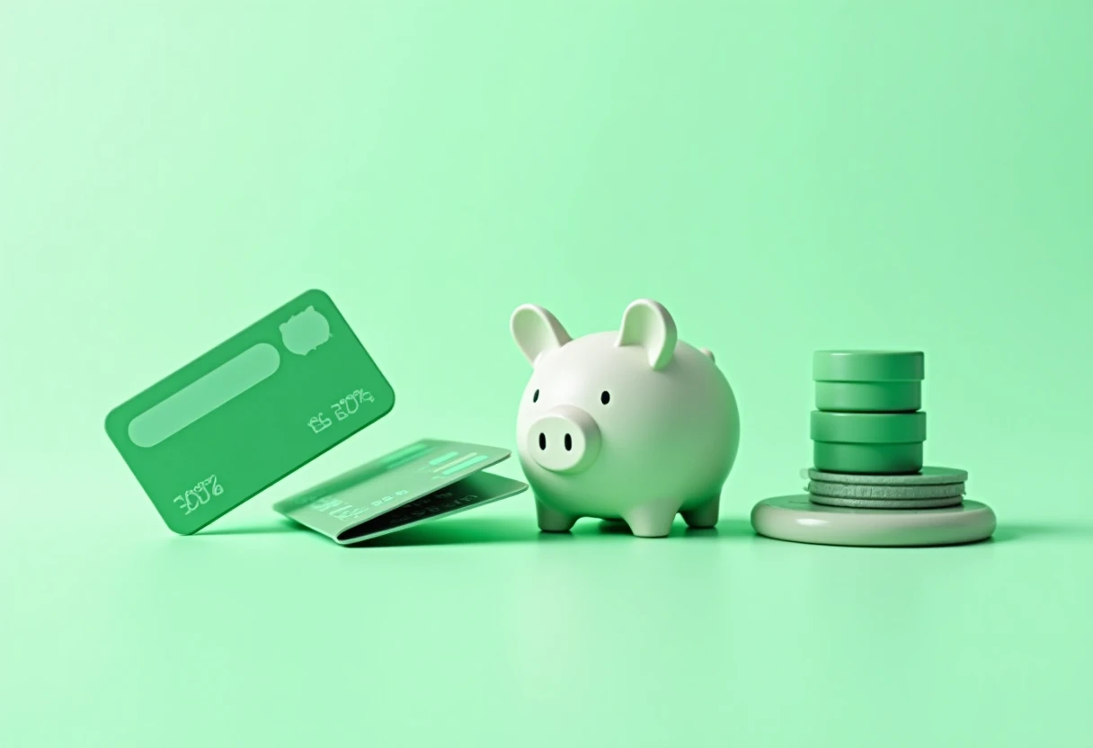 Concepto de ahorro con tarjetas de crédito