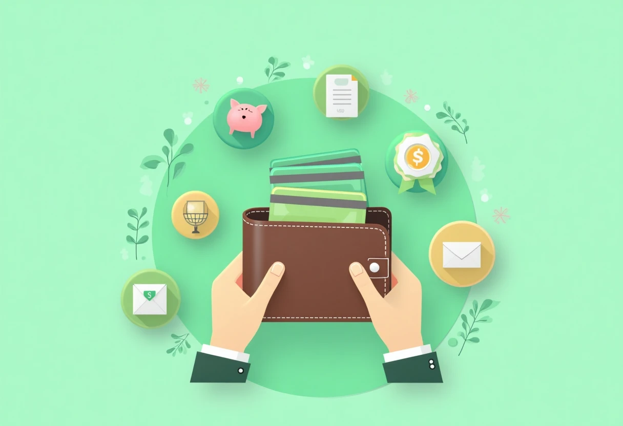 Credit card rewards and savings illustration