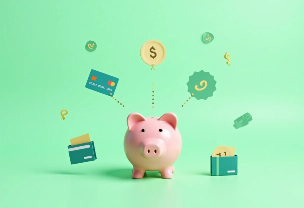Ilustración de tarjetas de crédito y cashback