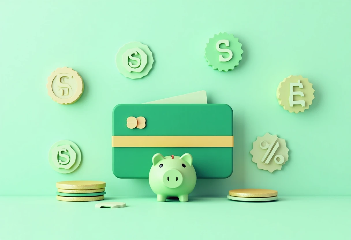 Cashback credit card concept illustration
