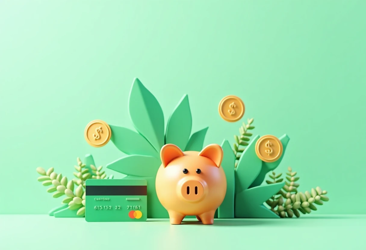 Travel rewards credit card illustration