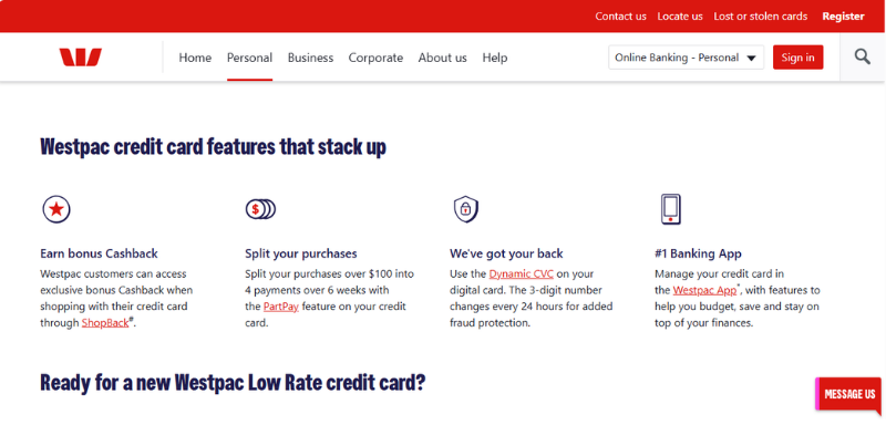 westpac low rate credit card