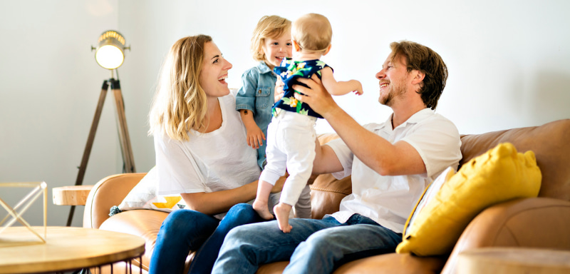 happy family with kids