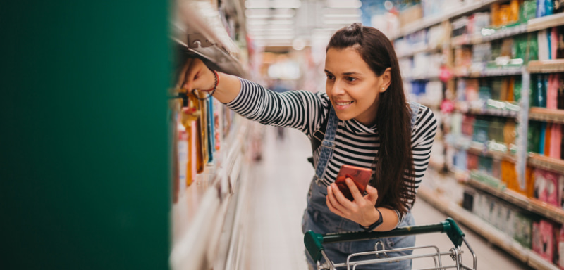 woman making purchase on the supermarket