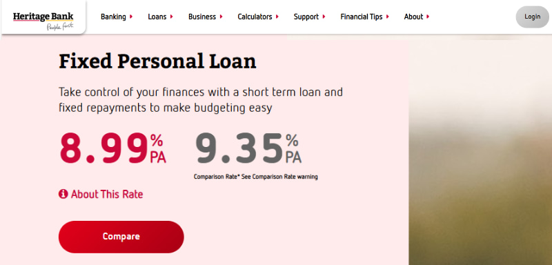 Heritage Bank Fixed Personal Loans