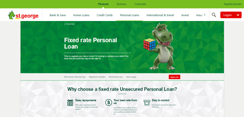 St. George Fixed Rate Personal Loans